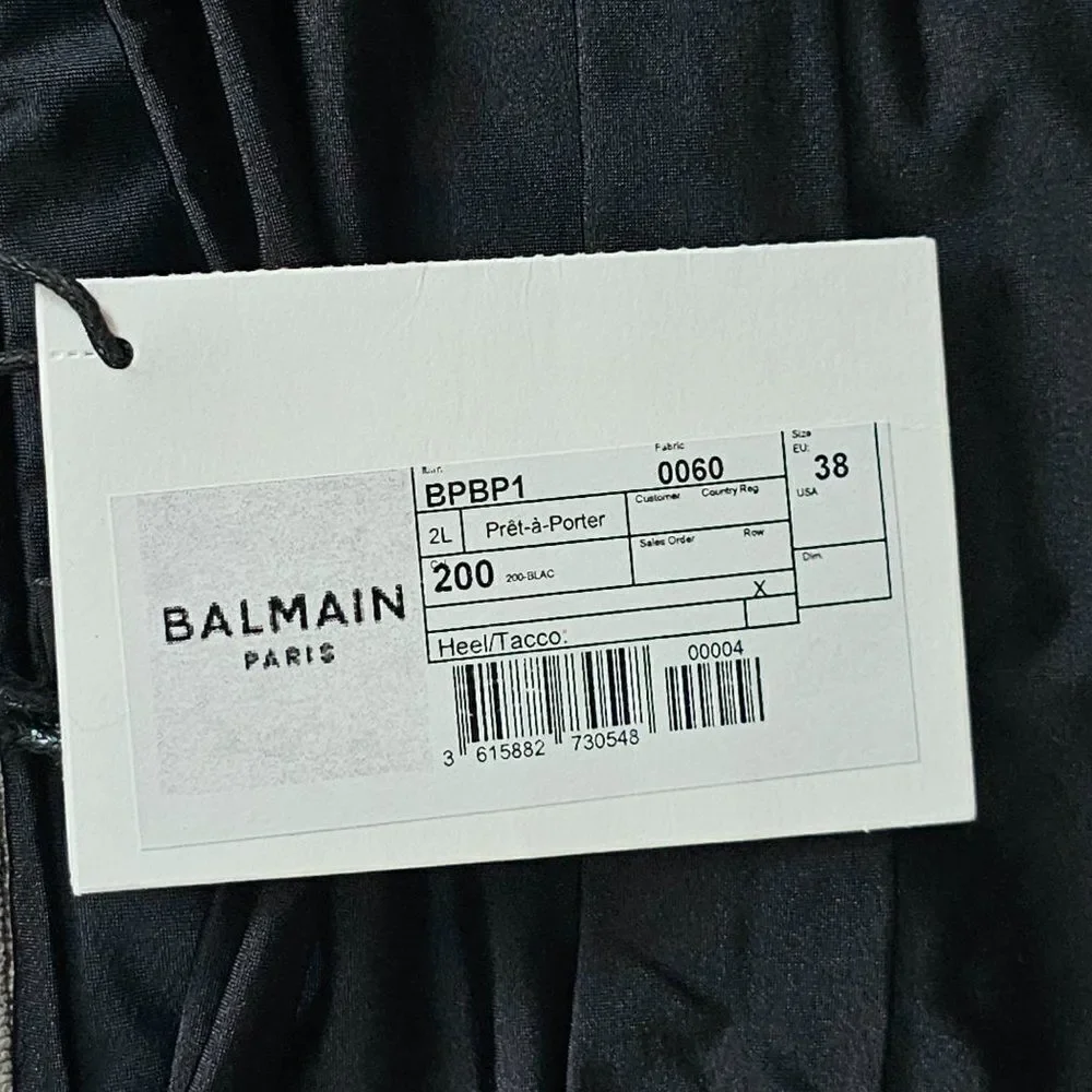 Balmain Paris Women's Black Beachwear Top High Waist Bottom Bikini Size 38
